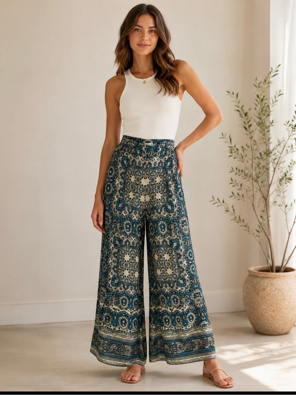 FEATHER BONE ANTHROPOLOGIE TALESE WIDE LEG PANTS